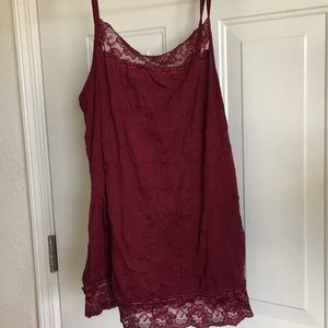 Maurices burgundy spaghetti strap tank size 1